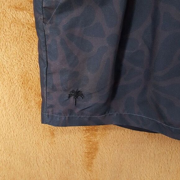 OAS Swimwear Mens XXL Brown Floral Blossom Swim Trunks Pockets Drawstring - Picture 5 of 10